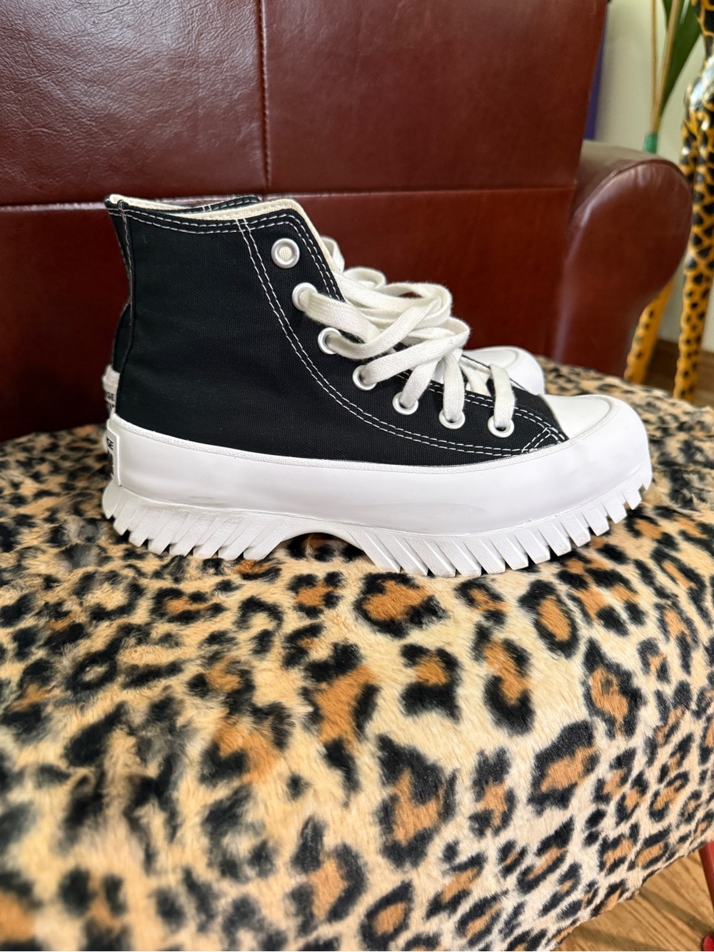 Converse Canvas High-Top Platform Sneakers - Black/White